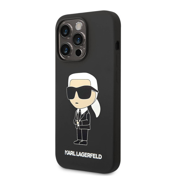 Futrola silikon Karl Lagerfeld NFT Ikonik Hard Case za Iphone 14 Pro Max crna Full ORG (KLHCP14XSNIKBC)