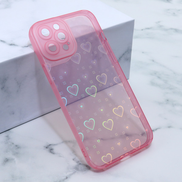 Futrola Heart Color IMD za iPhone 12 Pro Max 6.7 roze