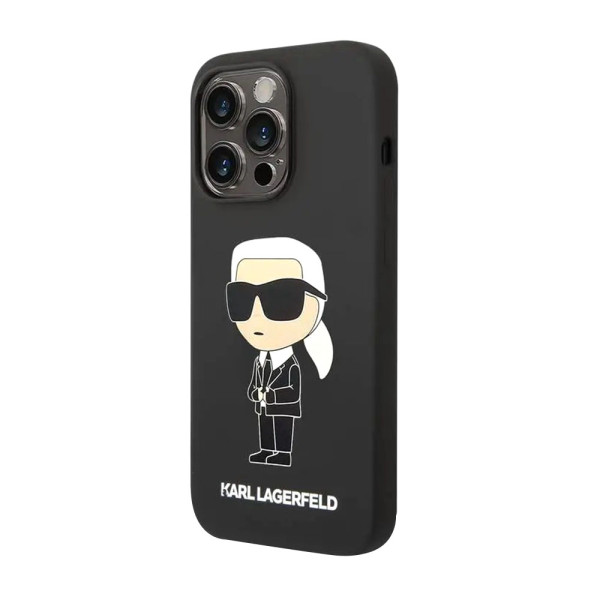 Futrola Karl Lagerfeld Liquid Silicone Case Ikonik Nft za iPhone 15 Pro Max (6.7) crna Full ORG (KLHCP15XSNIKBCK)