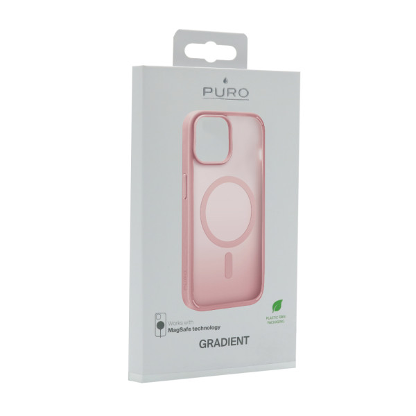 Futrola PURO GRADIENT MAGSAFE za iPhone 15 (6.1) roze