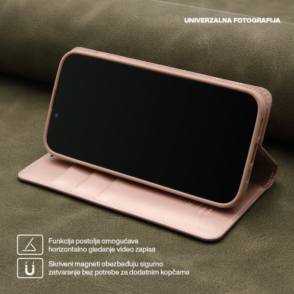 Futrola BI FOLD HANMAN za iPhone 15 Plus (6.7) svetlo roze