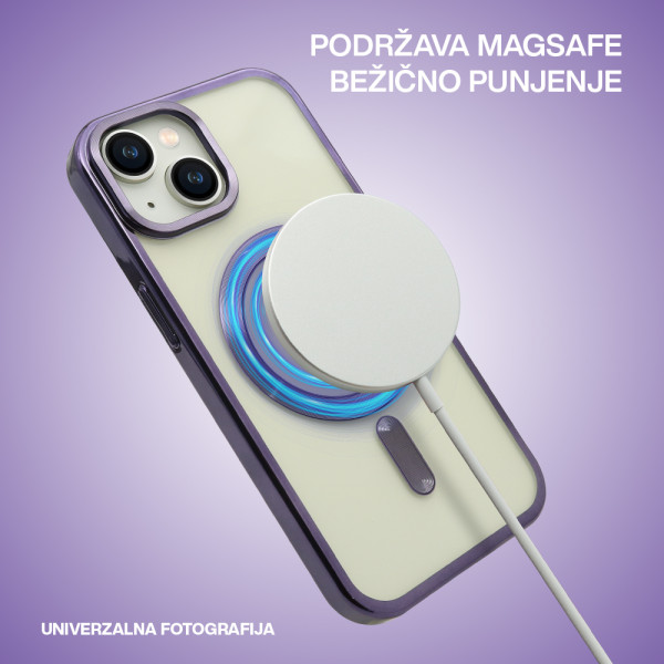 Futrola CLEAR ELEGANT MAGSAFE za iPhone 15 Pro (6.1) crna