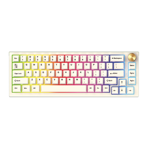 Tastatura gejmerska mehanicka bezicna MAXFIT67 MK858 bela (yellow switch) FANTECH