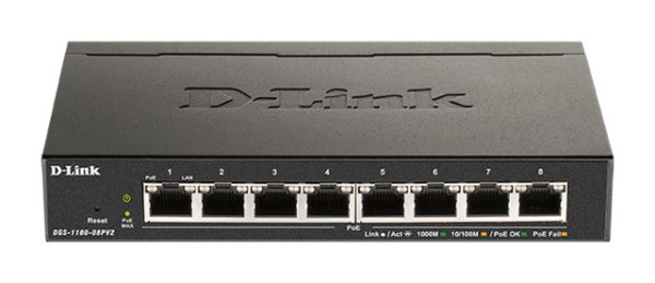 D-Link switch web upravljivi PoE 65W, DGS-1100-08PV2