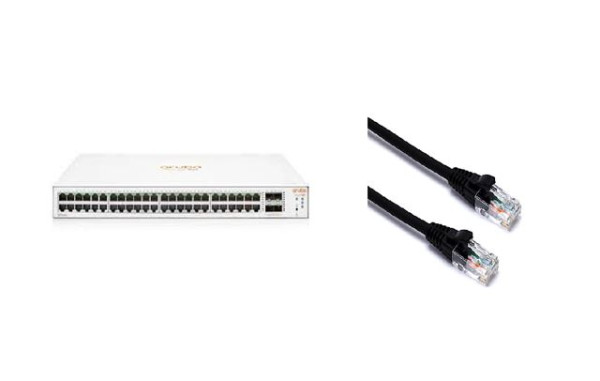 Aruba Instant On 1830 48G 4SFP Switch + patch kabl, Cat6 1m