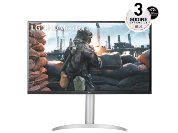 Monitor LG 32UP55NP-W 31.5''VA3840x216060Hz4ms GtGHDMIx2,DP,USBfreesyncvisinaVESAsrebrna