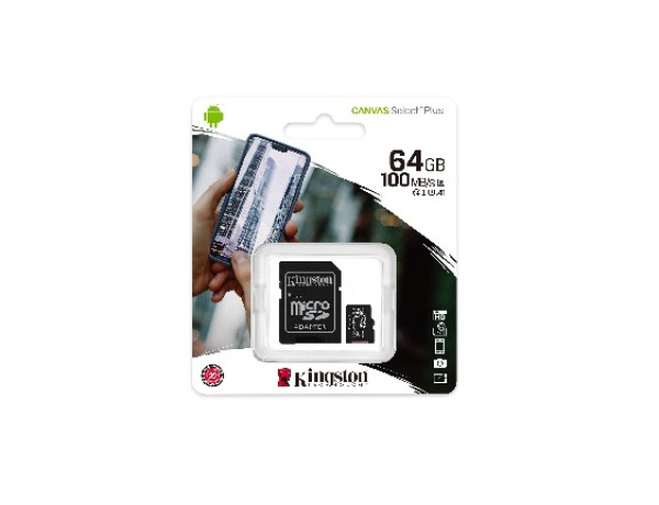 Memorije kartice KINGSTON SDCS2128GBmicroSDXC128GBClass10 U1100MBs-10MBs+adapter