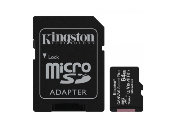 Memorije kartice KINGSTON SDCS264GBmicroSDXC64GBClass10 U180MBs-10MBs+adapter