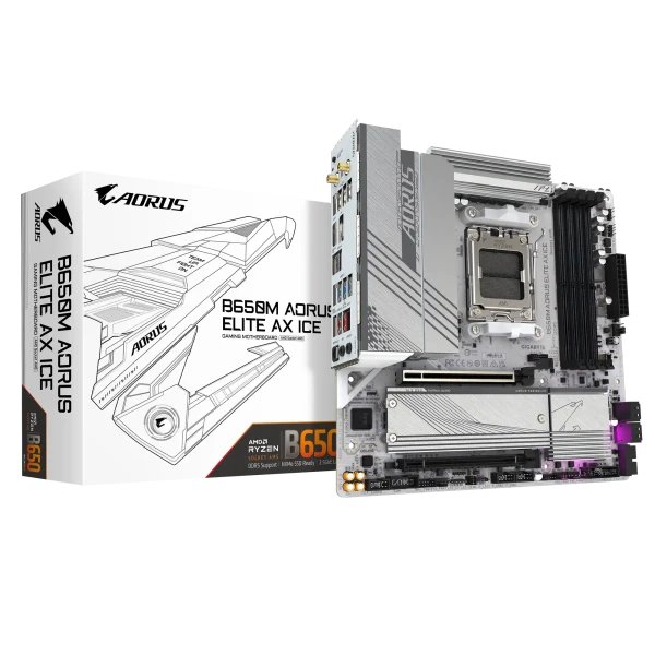 Matična ploča AM5 Gigabyte B650M AORUS ELITE AX ICE