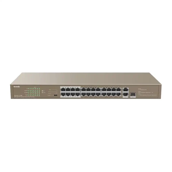 Svič 10100 24-port PoE+2GE1SFP Port Tenda TEF1126P-24-250W