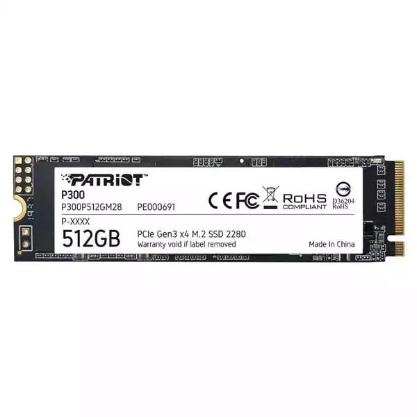 SSD M.2 NVMe 512GB Patriot P300 1700MBs1100MBs P300P512GM28