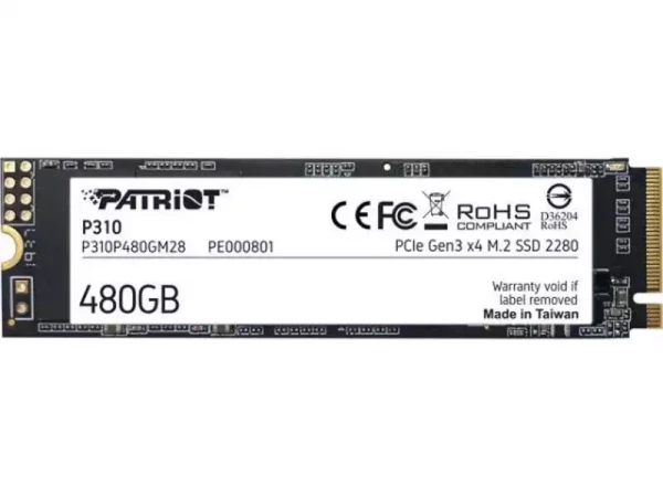 SSD M.2 NVMe 480GB Patriot P310 1700MBs1500MBs P310P480GM28