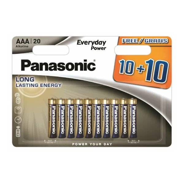 Panasonic baterije LR03EPS/20BW-AAA Alkalne Everyday 20 komada