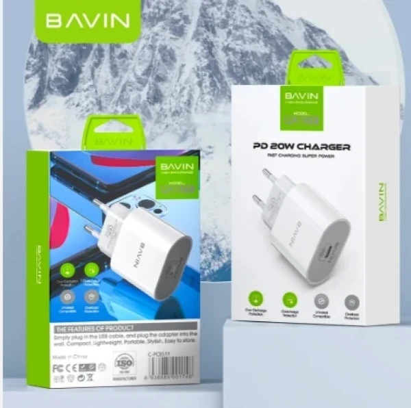 Bavin punjač 20W USB-C bela