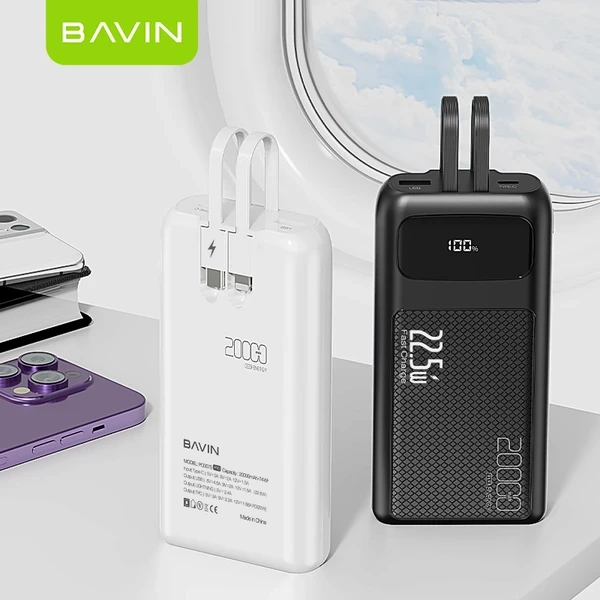 Bavin Power bank 20000mAh 22,5W  Type C & Ligtning  kabl