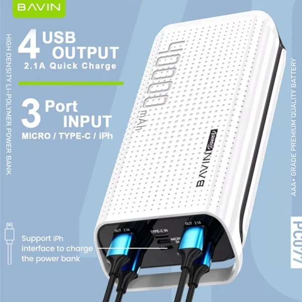 Bavin Power bank 40000mAh bela