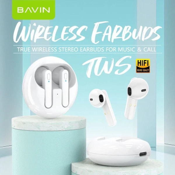 Bavin Earbuds Wireless slušalice + kabl type-C bela