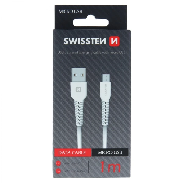 Swissten kabl USB/Micro USB 1,0m bela