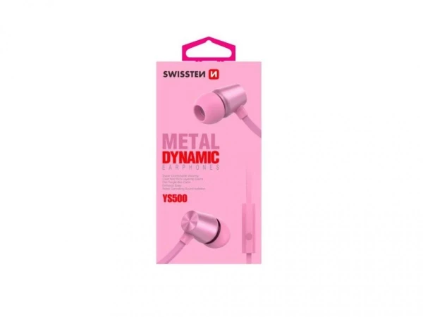 Swissten Slušalice 3,5mm DYNAMIC YS500 pink-zlatna