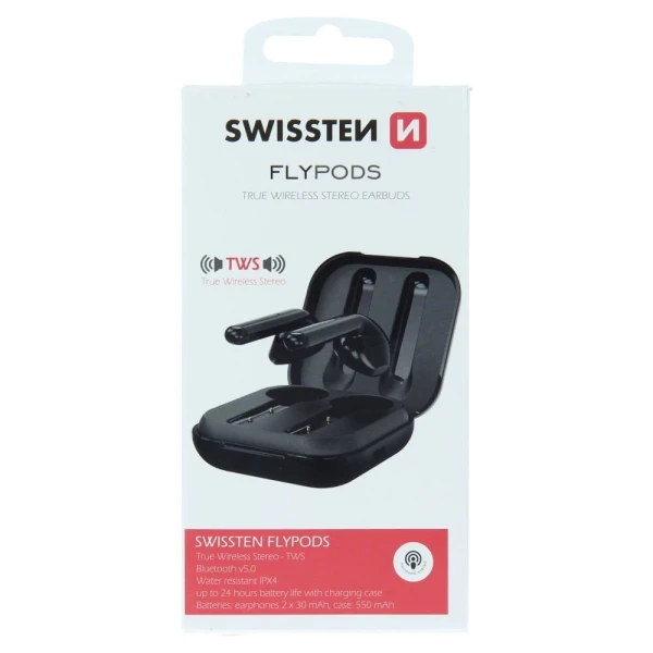 Swissten Bluetooth slušalice FLYPODS crna