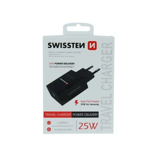 Swissten punjač PD 25W  crna