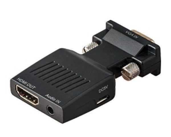 FAST ASIA Adapter-konvertor VGA (M) - HDMI (Ž) plug in 