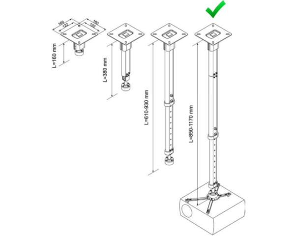 VEGA CM 25-1170 univerzalni plafonski nosač za projektor 