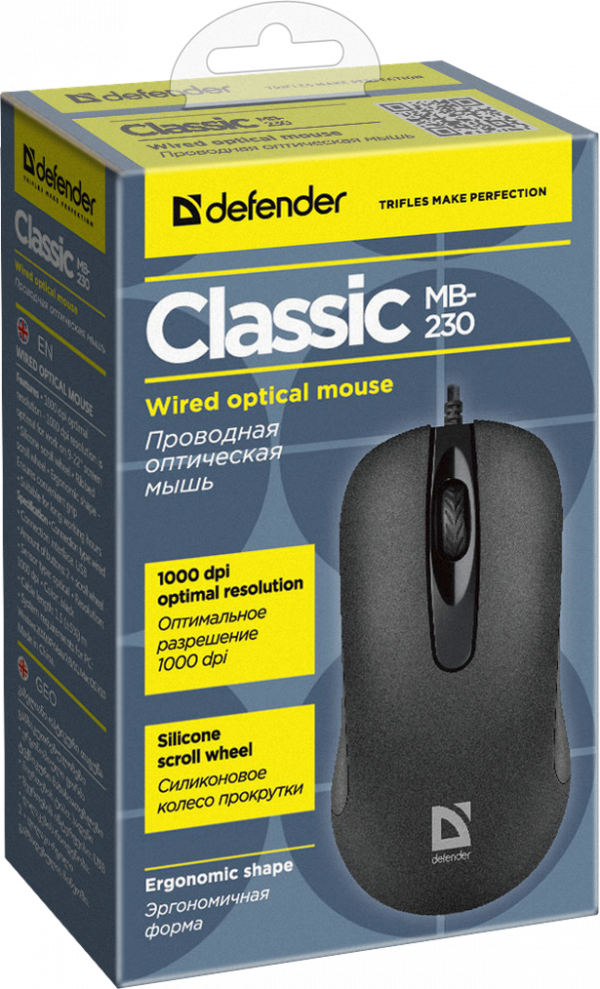 Miš Defender Classic MB-230 opticki 1000dpi Black