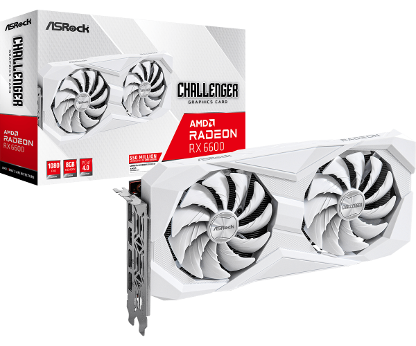 SVGA Asrock Radeon RX6600 Challenger W 8GB GDDR6 White, RX6600 CLW 8G