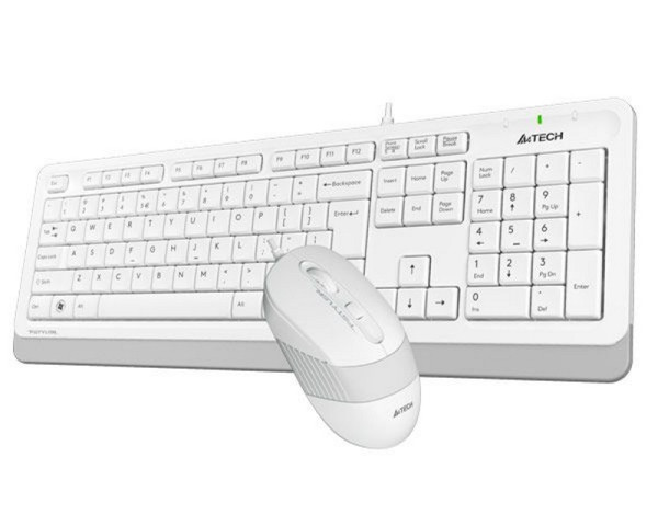 A4 TECH F1010 FSTYLER USB US bela tastatura + USB beli miš 