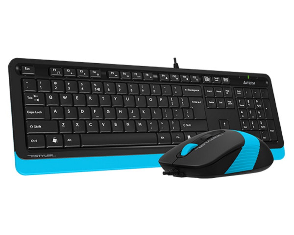 A4 TECH F1010 FSTYLER USB US plava tastatura + USB plavi miš 