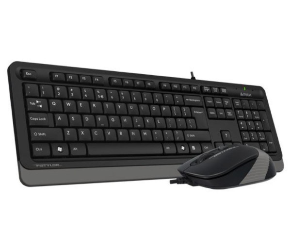 A4 TECH F1010 FSTYLER USB US siva tastatura + USB sivi miš 