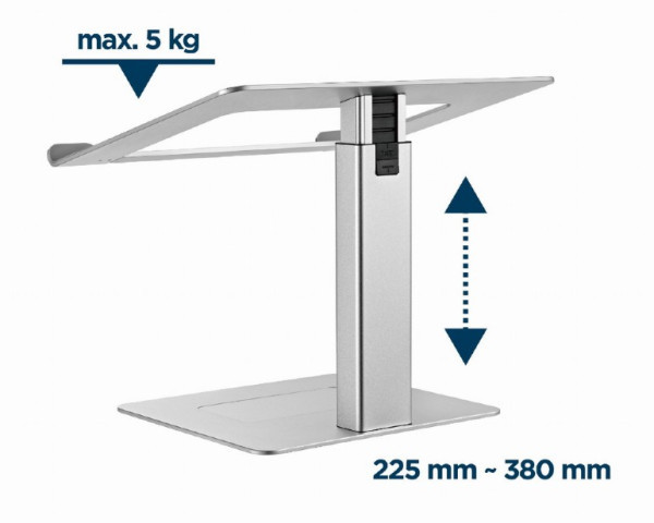 NBS-D1-02 Gembird podesivo postolje za laptop 15,6, max.5kg, 225~380mm, aluminum