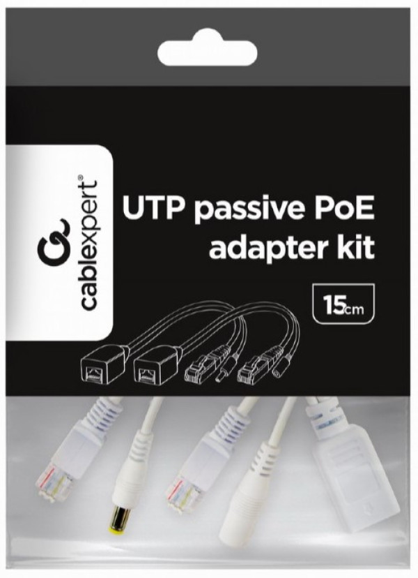 PP12-POE-0.15M-W Gembird UTP passive PoE adapter kit, 0.15 m (POE-INJ-SPLIT)