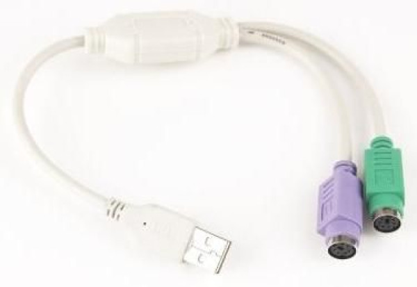 UAPS12 Gembird USB USB to 2 ports PS/2 adapter 30cm kabl, White