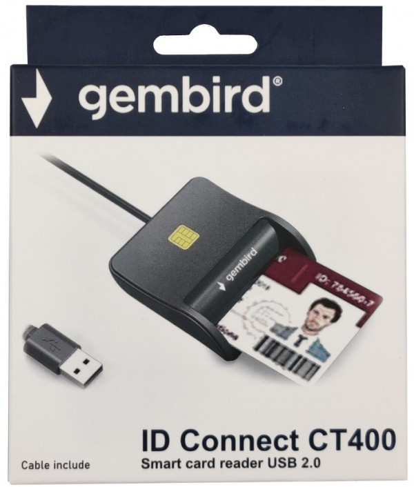 CRDR-CT400 ** Gembird Smart card reader USB 2.0 Citac za licne karte, saobracajne, bankarske (599)