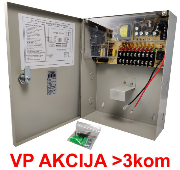 NAPRKU-12V/10A-9CH ** Gembird Napajanje u kutiji sa opcijom UPS (bez baterije) 1.5A/CH (3729)