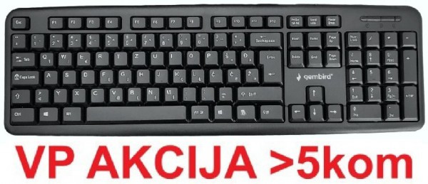 KB-U-103-YU ** Gembird Standardna tastatura SRB (YU) layout black USB (404)