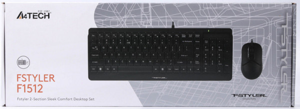 A4-F1512 A4Tech tastatura YU-LAYOUT + mis USB, Black