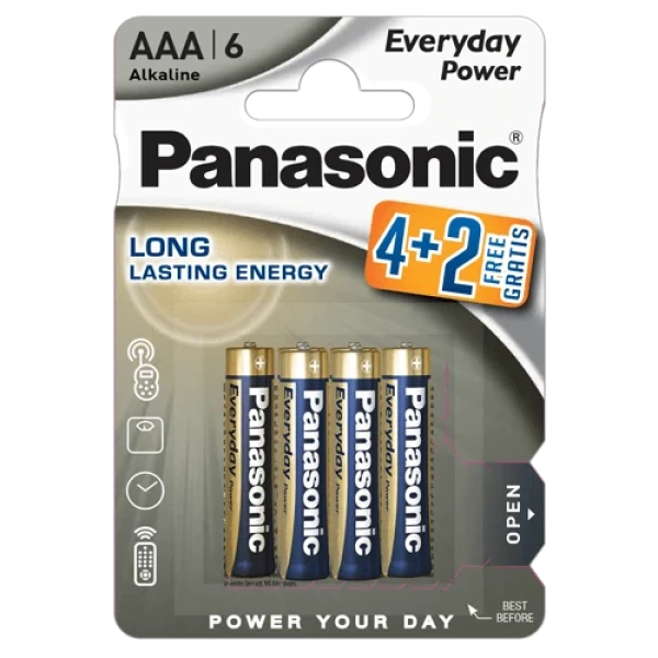 Panasonic baterije LR03EPS/6BP-AAA Alkaline Everyday 6 komada