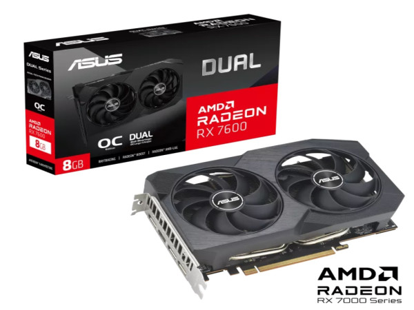 Grafička karta ASUS DUAL-RX7600-08G-V2 AMD8GBGDDR6128bitcrna