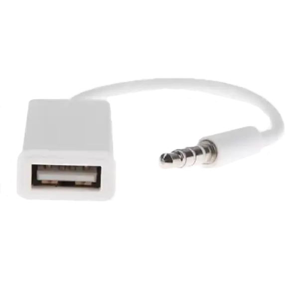 Adapter USB na AUX beli 17cm A017