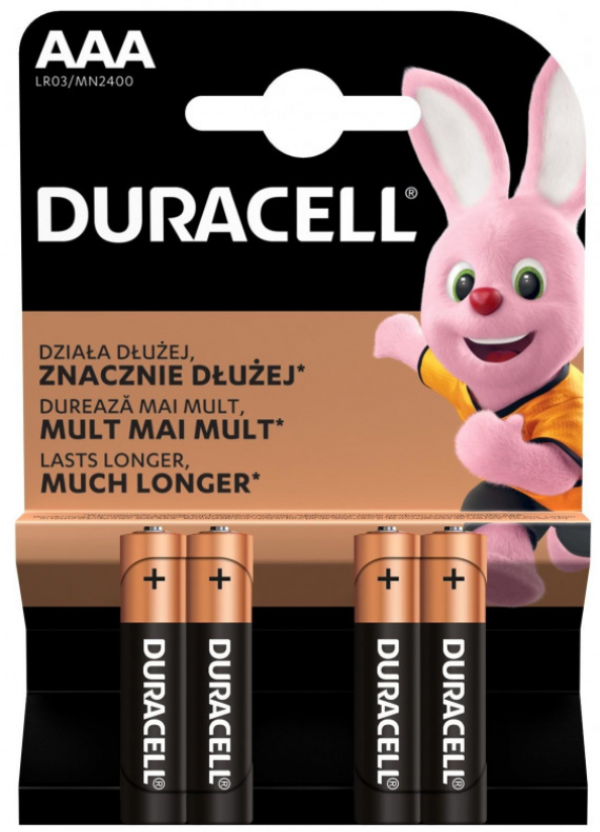 Duracell AAA PAK4 CK, 1.5V LR3 MN2400, ALKALNE baterije duralock