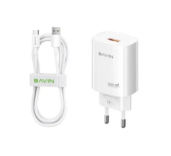 Bavin punjač 22.5w Usb A + kabl Type C bela