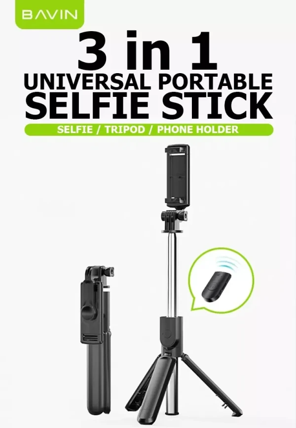 Bavin wireless selfi tripod štap crna