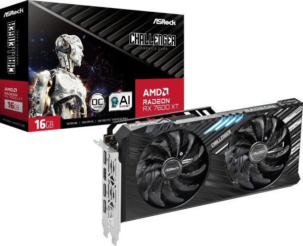 SVGA Asrock Radeon RX 7600 XT Challenger 16G OC, RX7600XT CL 16GO