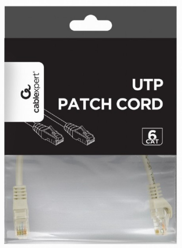 PP6U-CU-0.25M Gembird Mrezni kabl, CAT6 BAKARNI UTP Patch cord 0.25m grey