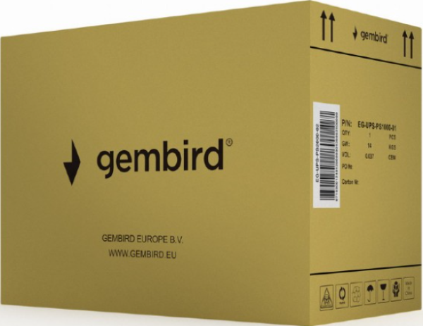 EG-UPS-PS2000-02 Gembird 2000VA (1600W) pure sine wave UPS, LCD display, 2xSchuko + 3xC13 USB